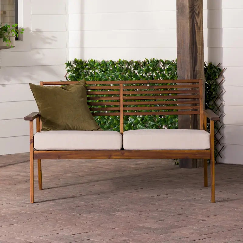 Middlebrook Slat-Back Solid Wood Patio Love Seat