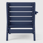 Polytrends Birchwood All Weather HDPE Outdoor Patio Deep Seating Navy Blue Left Arm Facing Chair With Cushions (1-Piece)