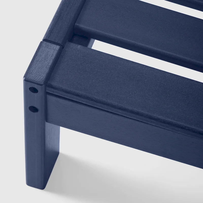 Polytrends Birchwood All Weather HDPE Outdoor Patio Deep Seating Navy Blue Left Arm Facing Chair With Cushions (1-Piece)