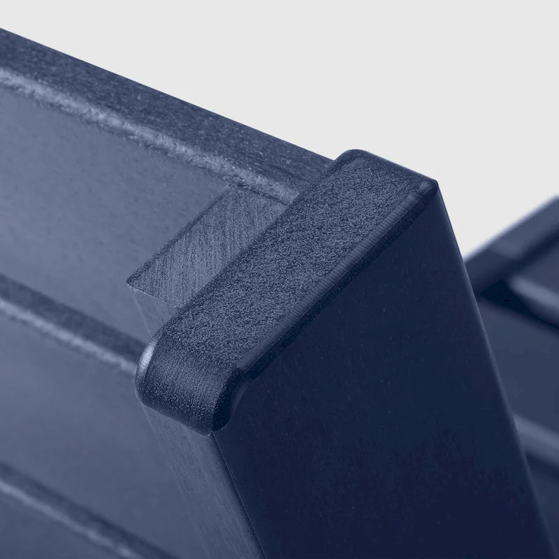 Polytrends Birchwood All Weather HDPE Outdoor Patio Deep Seating Navy Blue Left Arm Facing Chair With Cushions (1-Piece)