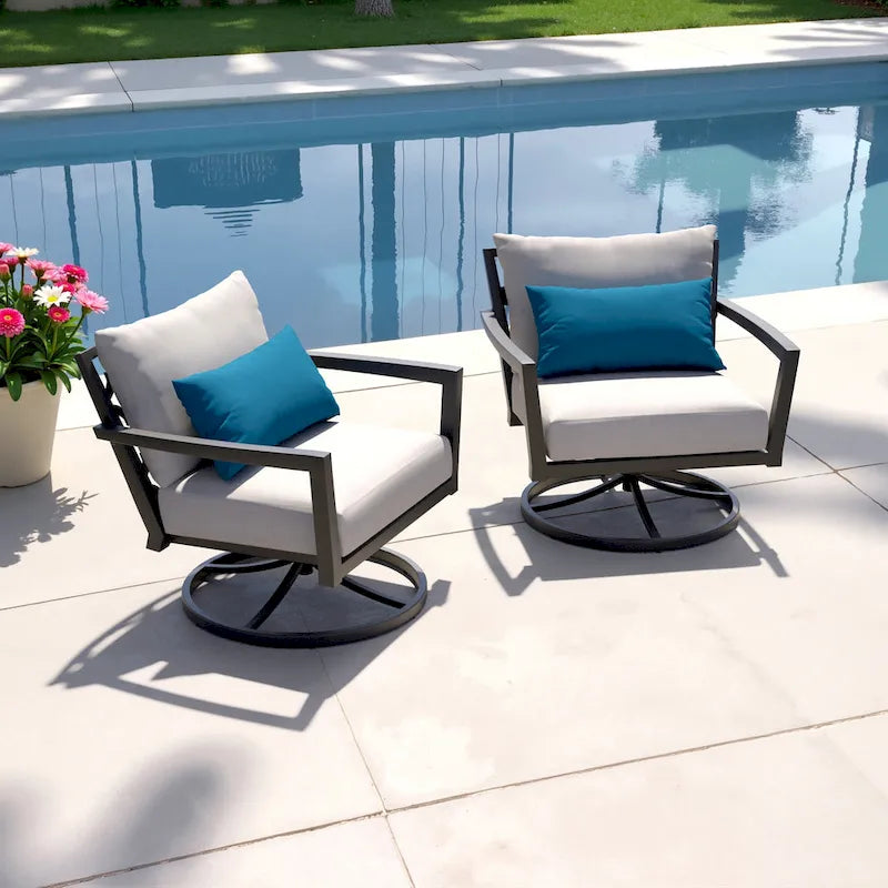 Venetia 2 Piece Sunbrella Outdoor Patio Motion Club Chair