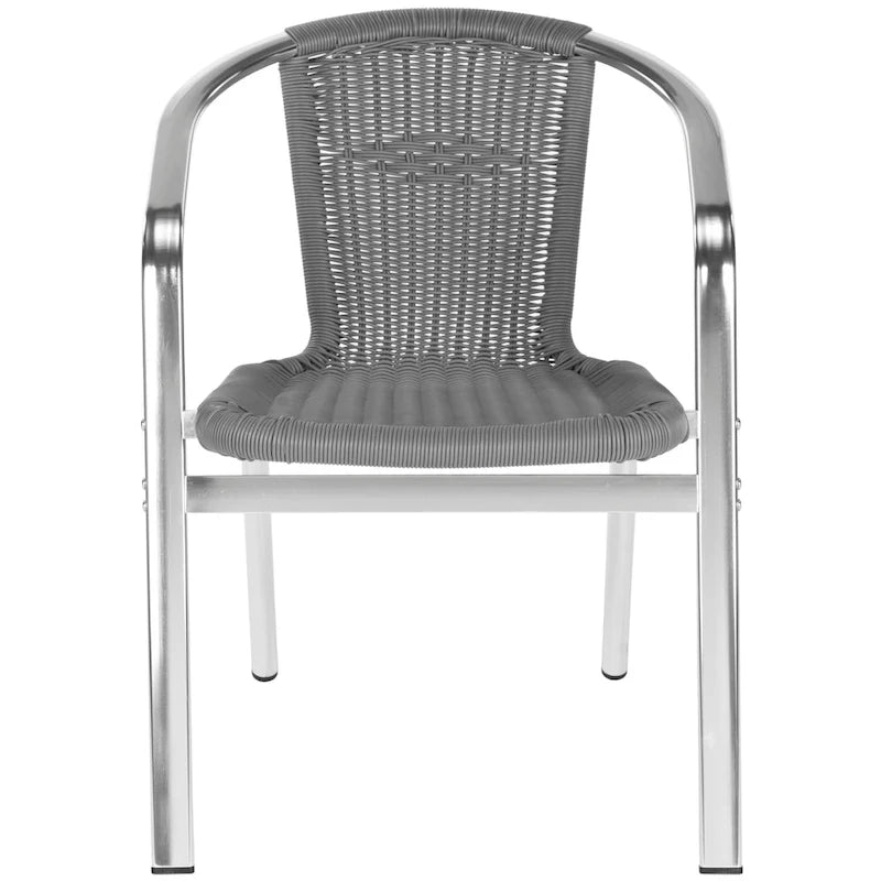 SAFAVIEH Wrangell Grey Indoor/Outdoor Stackable Chairs (Set of 2) - 22    W x 23    D x 28    H