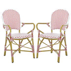 SAFAVIEH Hooper Blue/White Indoor Outdoor Arm Chair (Set of 2) - 21    W x 22    D x 35    H