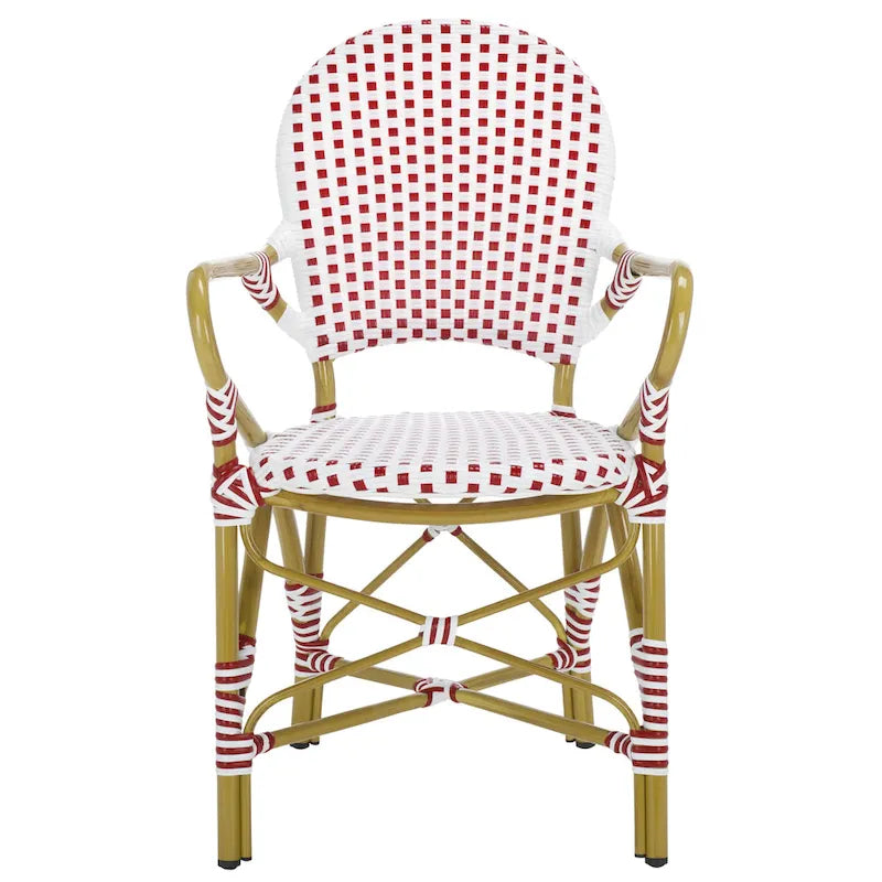 SAFAVIEH Hooper Blue/White Indoor Outdoor Arm Chair (Set of 2) - 21    W x 22    D x 35    H