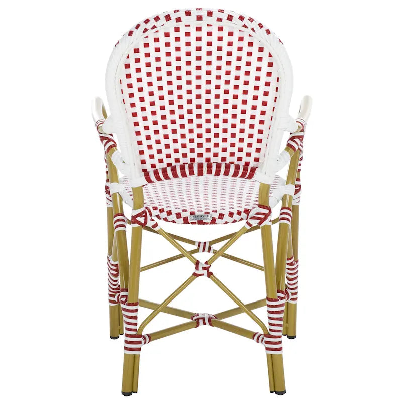 SAFAVIEH Hooper Blue/White Indoor Outdoor Arm Chair (Set of 2) - 21    W x 22    D x 35    H