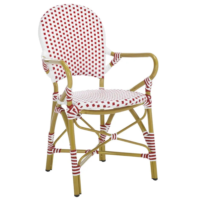 SAFAVIEH Hooper Blue/White Indoor Outdoor Arm Chair (Set of 2) - 21    W x 22    D x 35    H