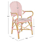 SAFAVIEH Hooper Blue/White Indoor Outdoor Arm Chair (Set of 2) - 21    W x 22    D x 35    H