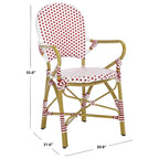 SAFAVIEH Hooper Blue/White Indoor Outdoor Arm Chair (Set of 2) - 21    W x 22    D x 35    H