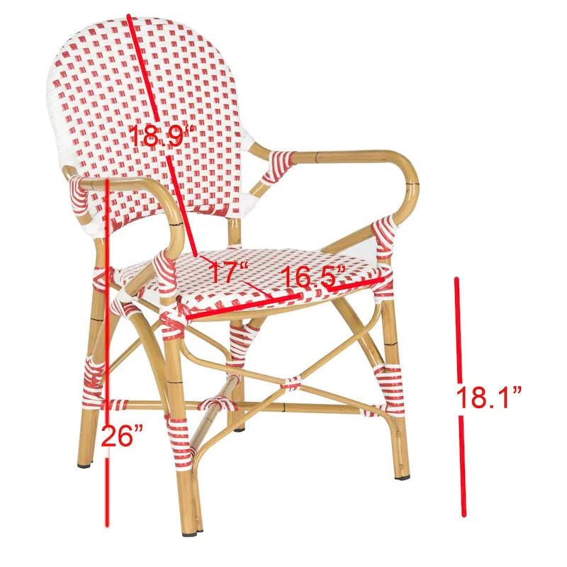 SAFAVIEH Hooper Blue/White Indoor Outdoor Arm Chair (Set of 2) - 21    W x 22    D x 35    H