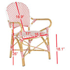 SAFAVIEH Hooper Blue/White Indoor Outdoor Arm Chair (Set of 2) - 21    W x 22    D x 35    H