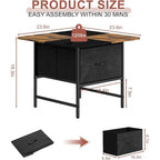 Square Farmhouse Coffee Table w/2 Drawers for Small Spaces