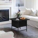 Square Farmhouse Coffee Table w/2 Drawers for Small Spaces