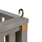 Patio Minimalist Twin Size Garden Swing Bed Wood Porch Swing with Ropes for Backyard, Safe Sloped Design