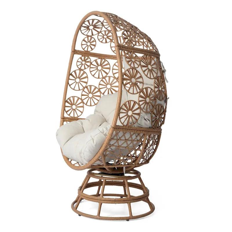 Christopher Knight Home - Lenola Outdoor Wicker Swivel Egg Chair