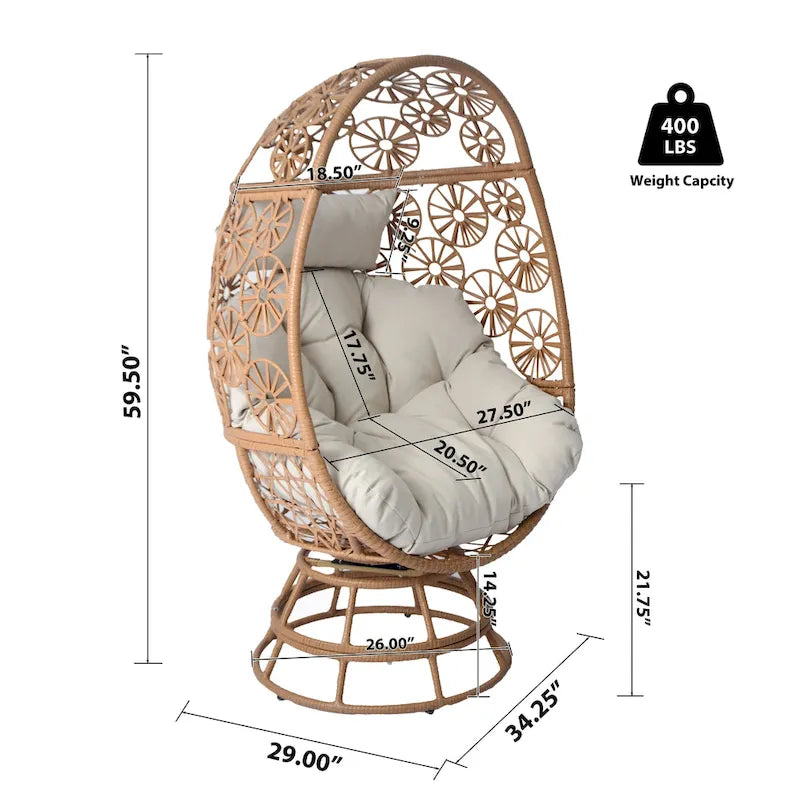 Christopher Knight Home - Lenola Outdoor Wicker Swivel Egg Chair