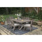 Signature Design by Ashley Hillside Barn Brown/Gray 7-Piece Outdoor Dining Package - 84     W x 42     D x 29     H