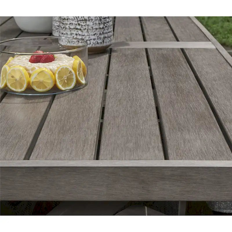 Signature Design by Ashley Hillside Barn Brown/Gray 7-Piece Outdoor Dining Package - 84     W x 42     D x 29     H