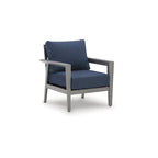 Signature Design by Ashley Gali Gray/Blue Outdoor Sofa/Chairs/Table Set (Set of 4) - 78.25     W x 33.25     D x 36.25     H