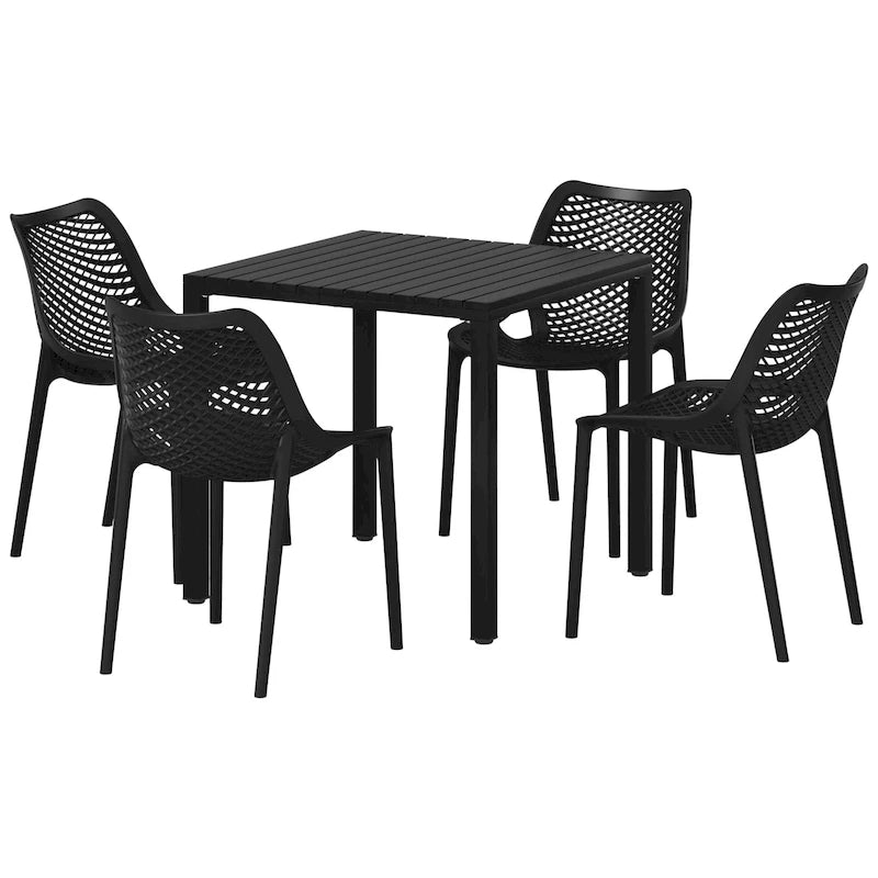 Frond and Form 4-Person Outdoor Square Dining Set
