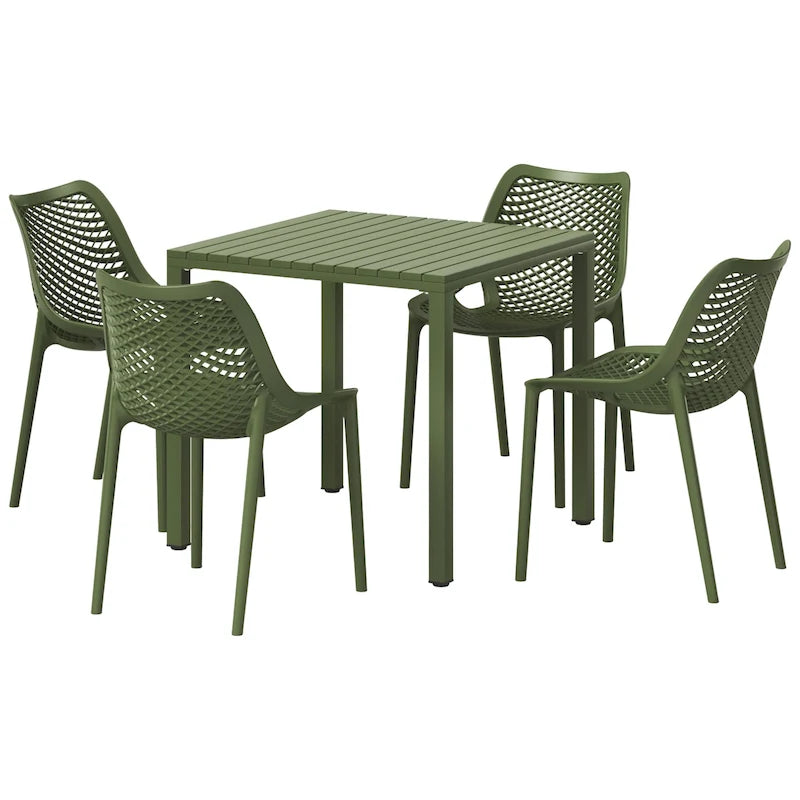 Frond and Form 4-Person Outdoor Square Dining Set