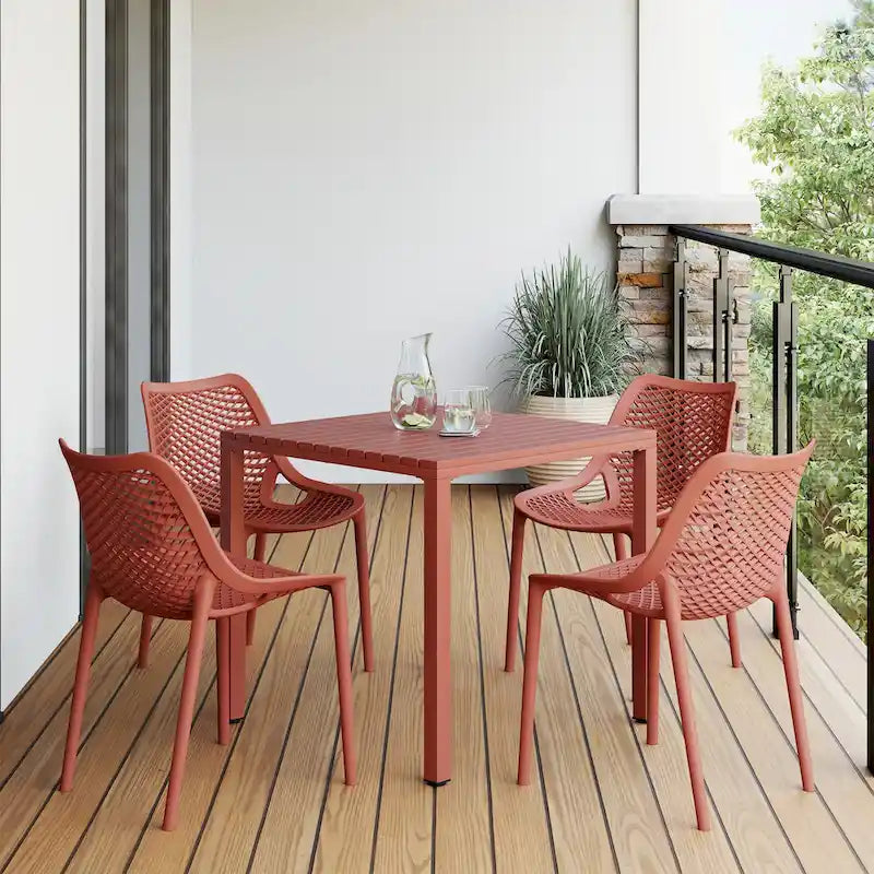 Frond and Form 4-Person Outdoor Square Dining Set