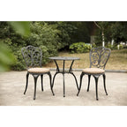 3-Piece Outdoor Aluminum Patio Bistro Set with cushion