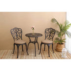 3-Piece Outdoor Aluminum Patio Bistro Set with cushion