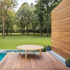 Outdoor Acacia Wood Sofa Set with Removable Waterproof Cushions for Patio