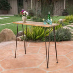 Outdoor INDUSTRIAL WOOD AND METAL BAR TABLE