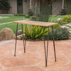 Outdoor INDUSTRIAL WOOD AND METAL BAR TABLE