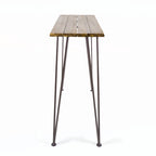 Outdoor INDUSTRIAL WOOD AND METAL BAR TABLE