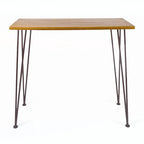 Outdoor INDUSTRIAL WOOD AND METAL BAR TABLE