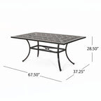 Outdoor Rectangular Cast Aluminum Dining Table