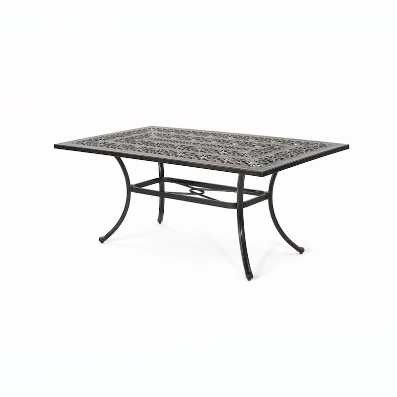 Outdoor Rectangular Cast Aluminum Dining Table