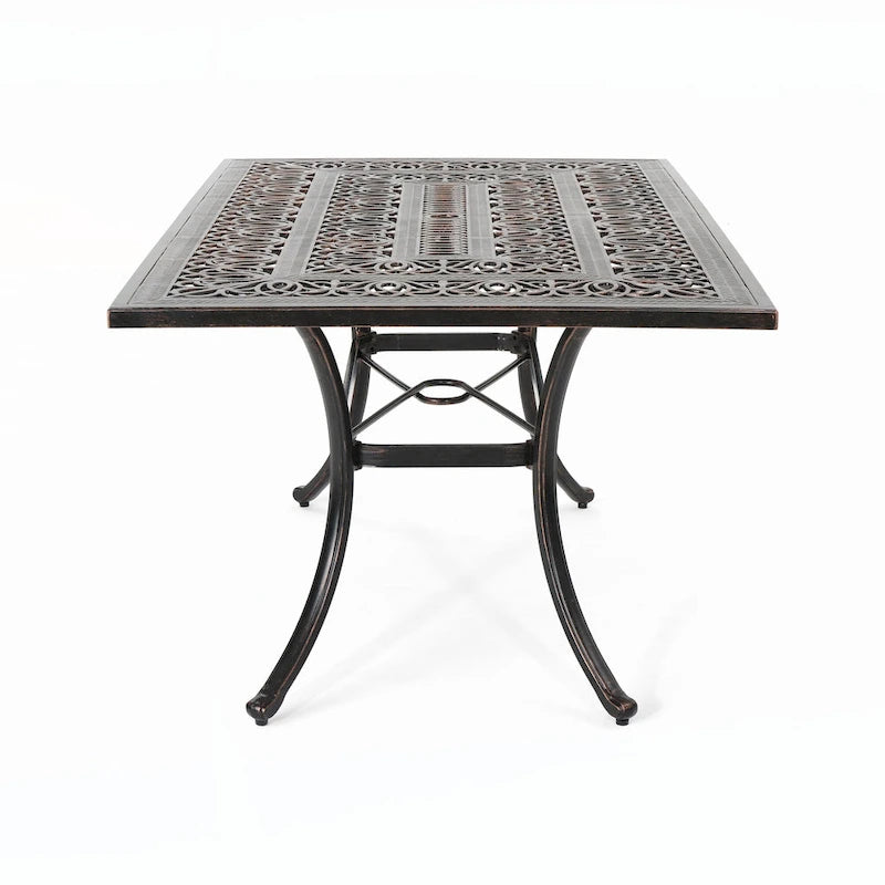 Outdoor Rectangular Cast Aluminum Dining Table