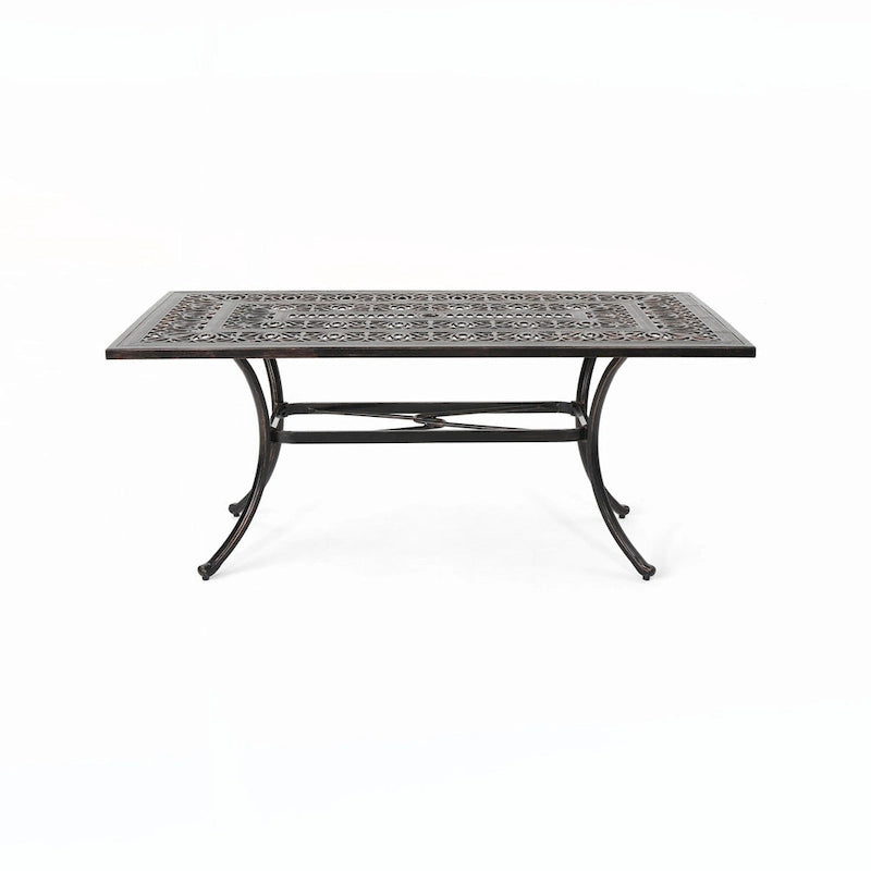 Outdoor Rectangular Cast Aluminum Dining Table