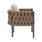 Roomfitters Set of 2 Outdoor Metal Patio Club Chairs with Cushions, Deep Seating Garden Furniture with Arms, Brown+Gray