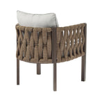 Roomfitters Set of 2 Outdoor Metal Patio Club Chairs with Cushions, Deep Seating Garden Furniture with Arms, Brown+Gray