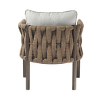 Roomfitters Set of 2 Outdoor Metal Patio Club Chairs with Cushions, Deep Seating Garden Furniture with Arms, Brown+Gray