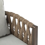 Roomfitters Set of 2 Outdoor Metal Patio Club Chairs with Cushions, Deep Seating Garden Furniture with Arms, Brown+Gray