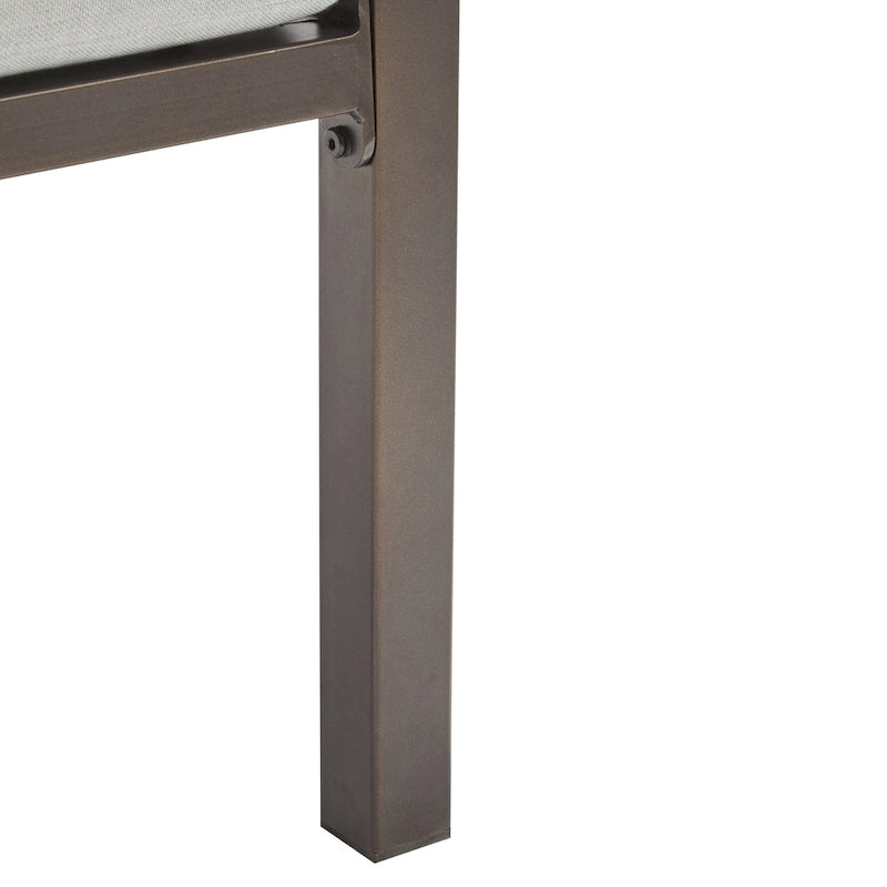 Roomfitters Set of 2 Outdoor Metal Patio Club Chairs with Cushions, Deep Seating Garden Furniture with Arms, Brown+Gray