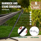 EchoSmile 6.5 ft. Hammock Bed with Detachable Stand