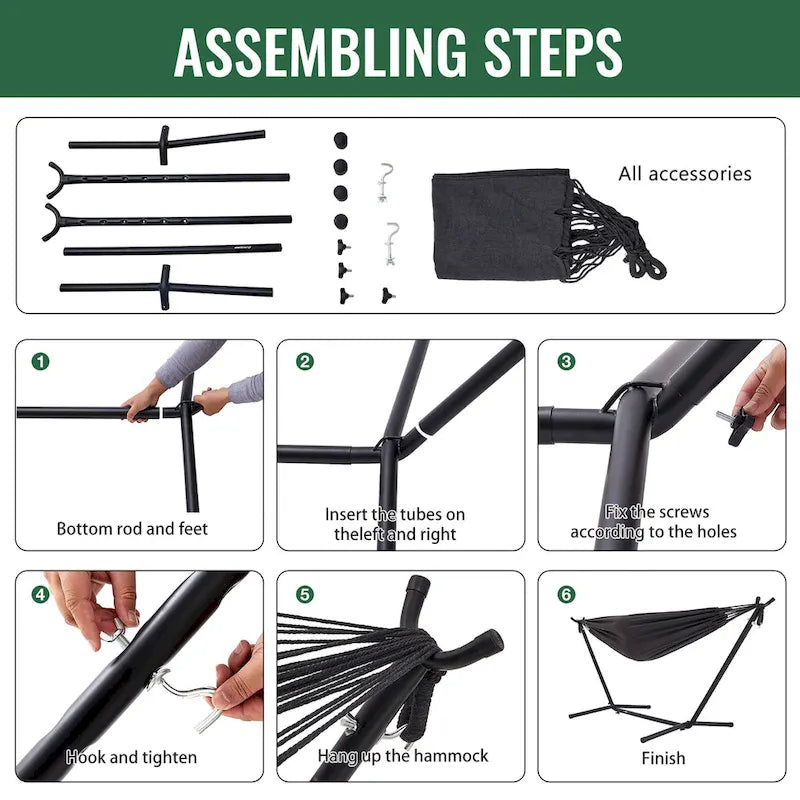 EchoSmile 6.5 ft. Hammock Bed with Detachable Stand