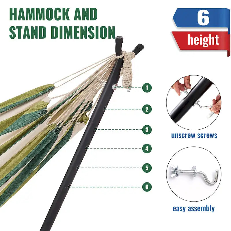 EchoSmile 6.5 ft. Hammock Bed with Detachable Stand