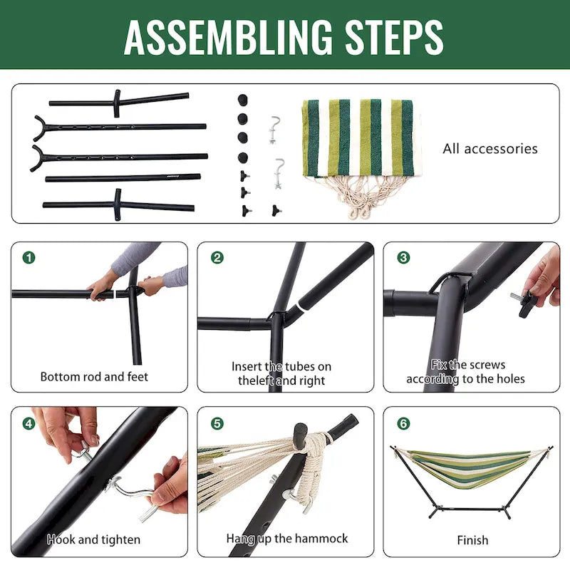 EchoSmile 6.5 ft. Hammock Bed with Detachable Stand