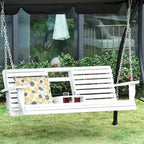 Patio Swing Bench with Folding Coffee Table