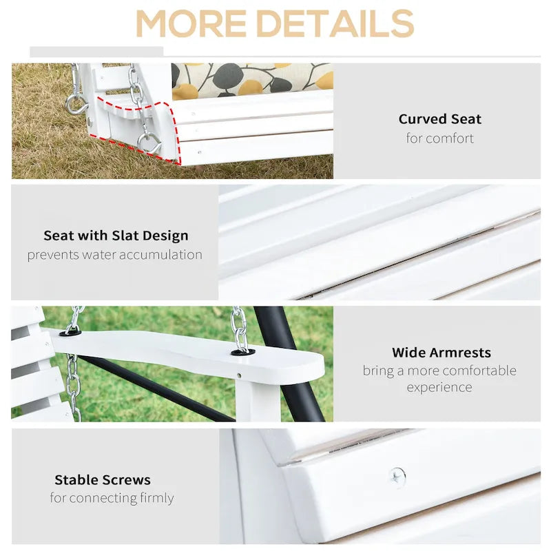 Patio Swing Bench with Folding Coffee Table