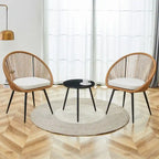 Modern 3-Piece Outdoor Set ¨C 17.7     Spill-Proof Round Coffee Table & 2 Rattan Swivel Chairs for Patio Tea Time?