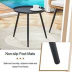 Modern 3-Piece Outdoor Set ¨C 17.7     Spill-Proof Round Coffee Table & 2 Rattan Swivel Chairs for Patio Tea Time?