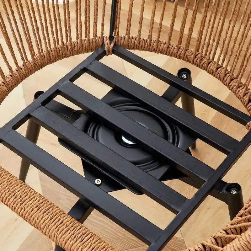 Modern 3-Piece Outdoor Set ¨C 17.7     Spill-Proof Round Coffee Table & 2 Rattan Swivel Chairs for Patio Tea Time?